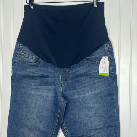 NWT Time and Tru Women's Maternity Over Belly Band Skinny Jeans Band Size large - Picture 4 of 12